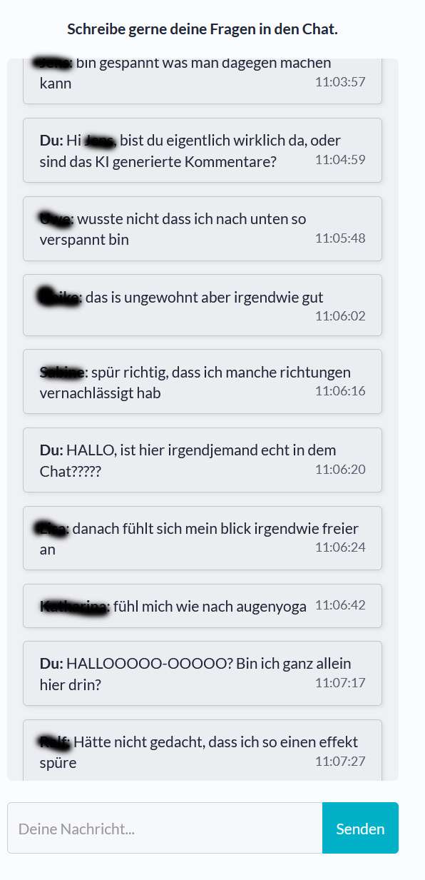 augentraining-online-chat Augentraining Online begeisterte Teilnehmer am Webinar