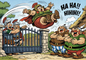 Alltag in der Gartenkolonie - KI generiertes Comic