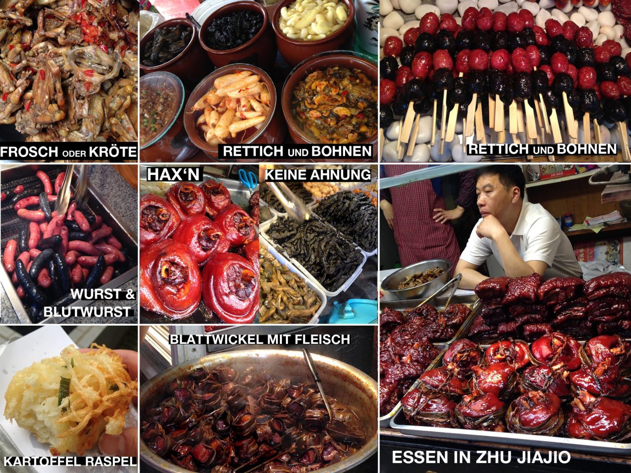 essen-auswahl Kulinarische Eindrücke aus China – eine Auswahl typischer Speisen, serviert im traditionellen Stil