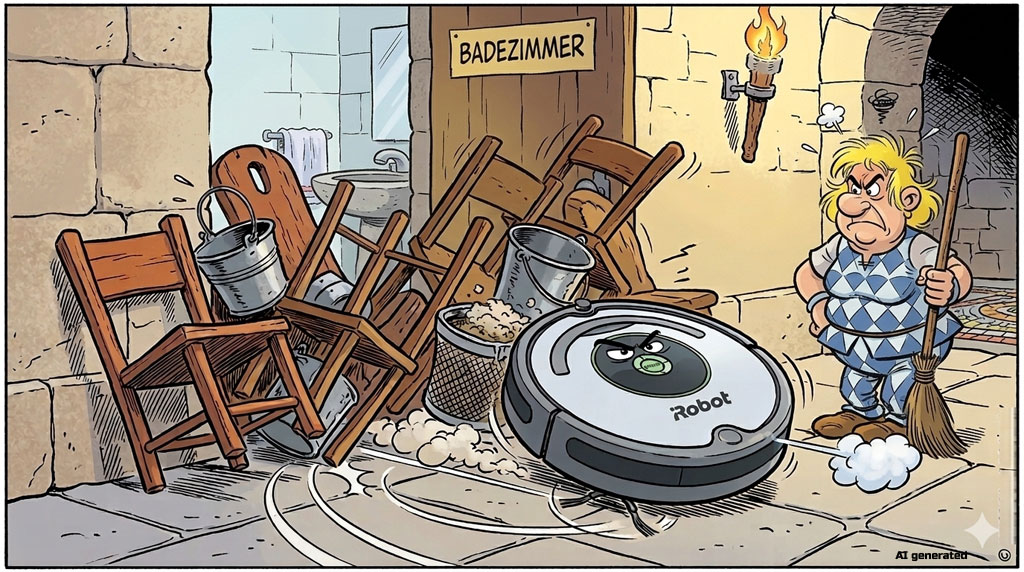 iRobot will unbedingt im Badezimmer saugen