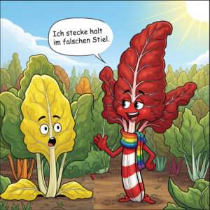 Comic mit queeren Mangold Pflanzen